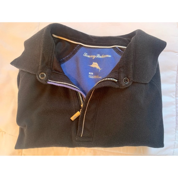 Tommy Bahama Shirt Mens Medium Black Cotton‎ - Picture 10 of 12